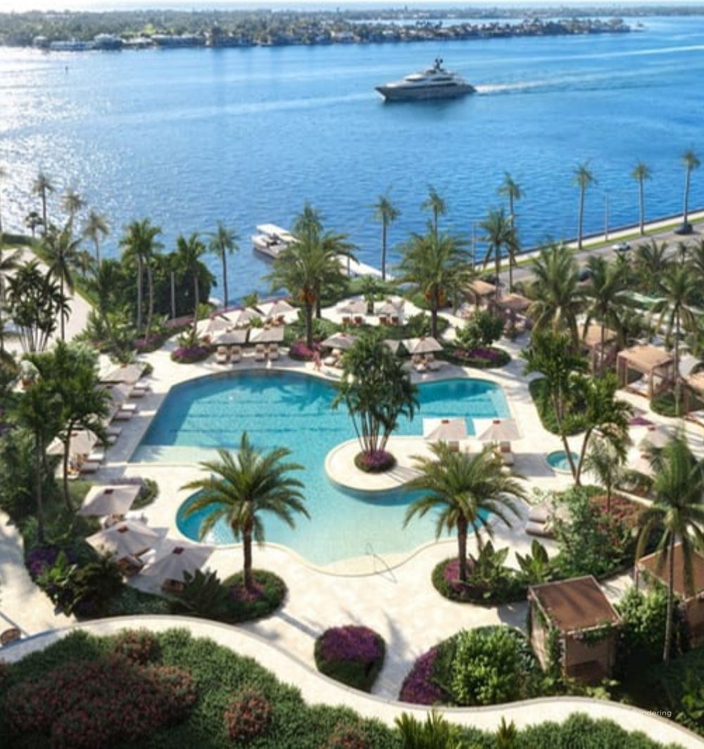 The terrace and pool over the Intracoastal